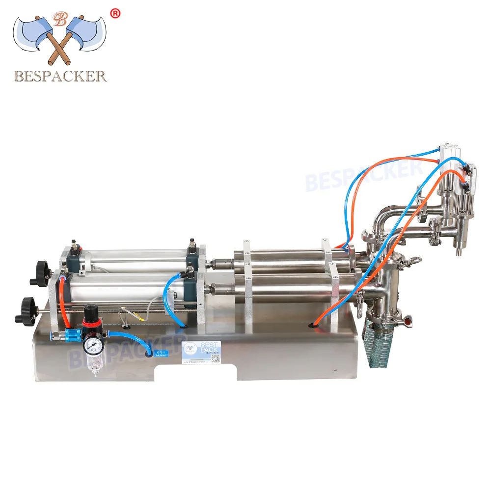 Y2WTD 2 сопла для меда сока масла бутылка воды Настольный ручной поршневой Разливочный станок для жидкости