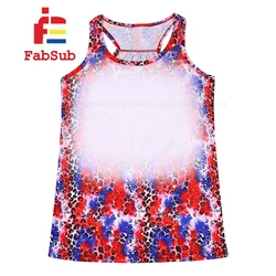 100% Polyester Sleeveless Bleached Tshirts Coton like  Women Men Tank Top Sublimation Shirts