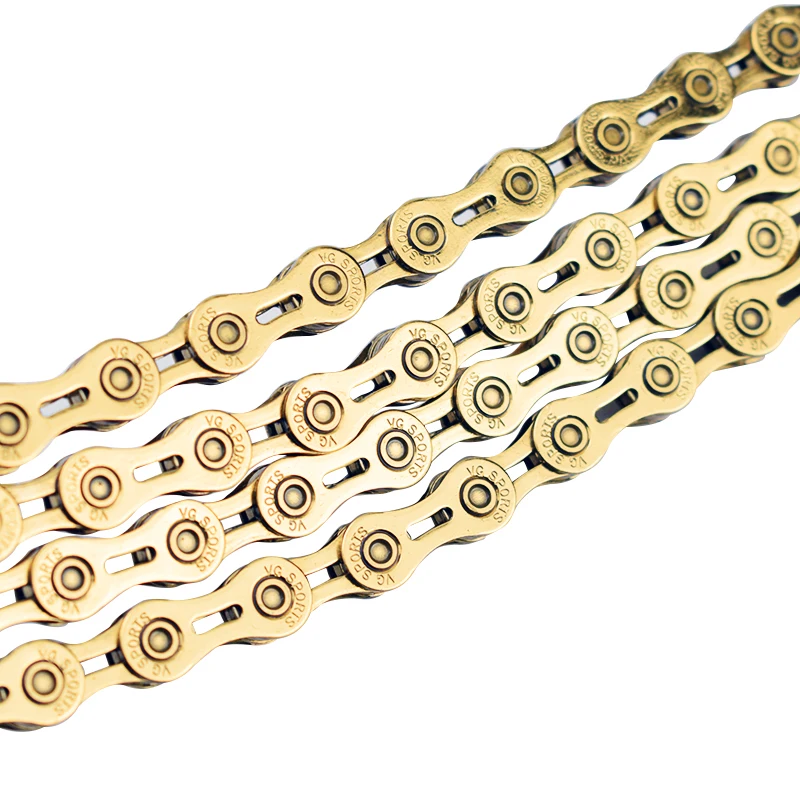 
VG Sports Ultralight 11 Speed Bicycle Chain Bike Chain Half Hollow 116L Titanium nitride Mountain MTB Road Bike Chains 