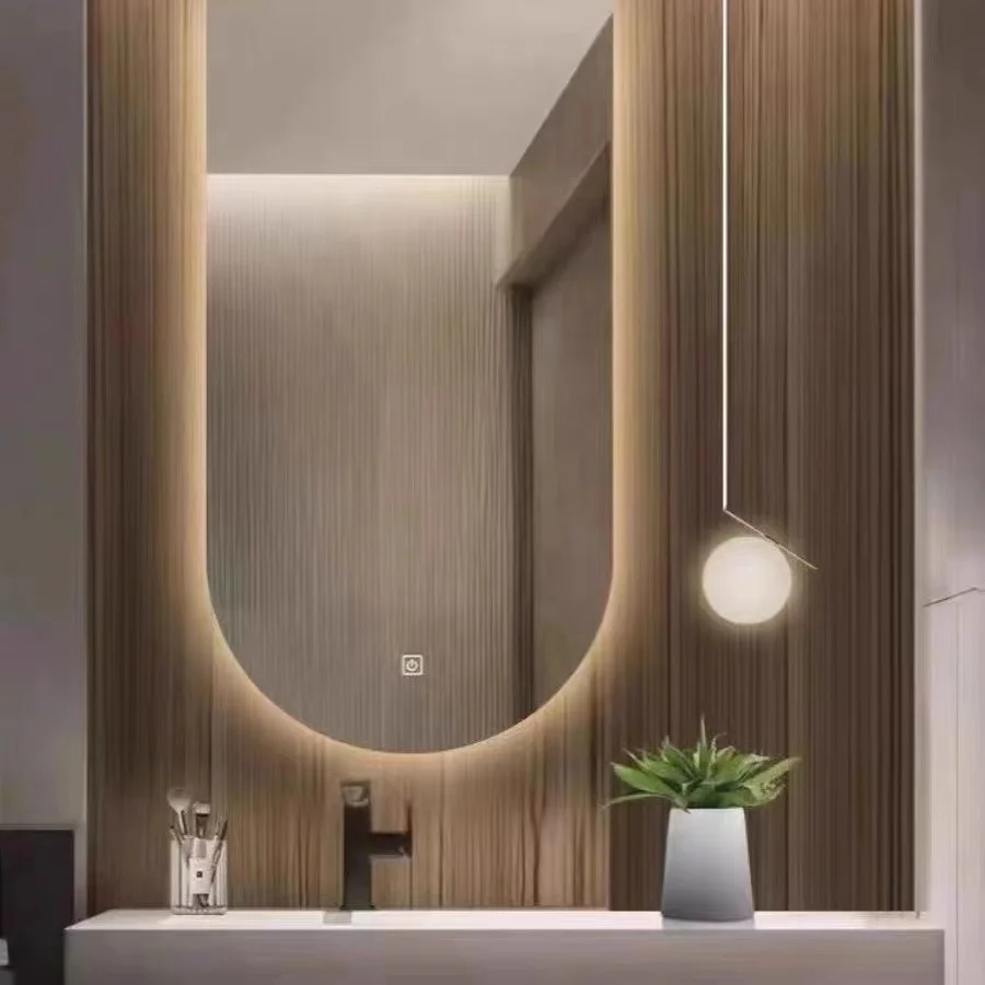 Custom toilet sink mirror bathroom cabinet bathroom vanity table LED mirror backlit touch screen