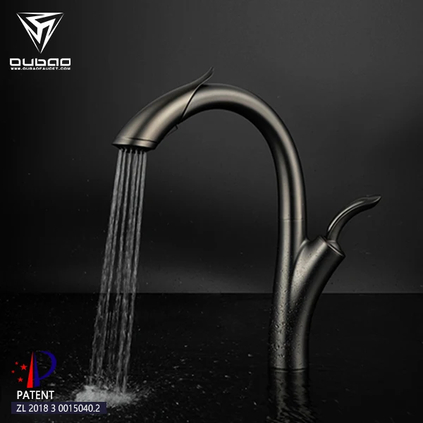 UPC NSF 61 9 Gunmetal Kitchen Water Faucet Single Handle Pull Down Kitchen Faucet For Kitchen Sink