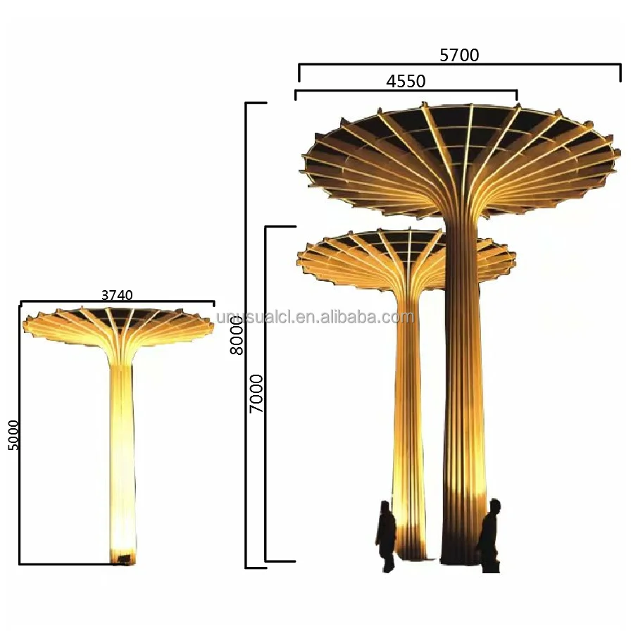 Creative umbrella lamp 3d led outdoor IP65 Newest design top quality motif mushroom light landscape  garden sculpture decoration