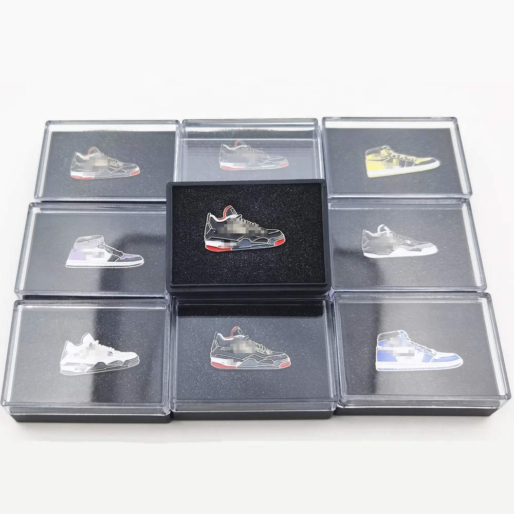 Индивидуальный производитель со склада, металлические спортивные кроссовки, обувь, мультяшный Жесткий Мягкий эмалированный значок, булавки для лацканов