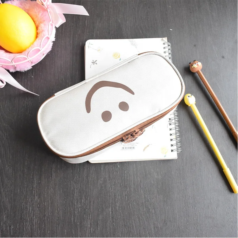 Promotion Custom LOGO minimalist Canvas Zipper Makeup Bag Stationery bag pencil case