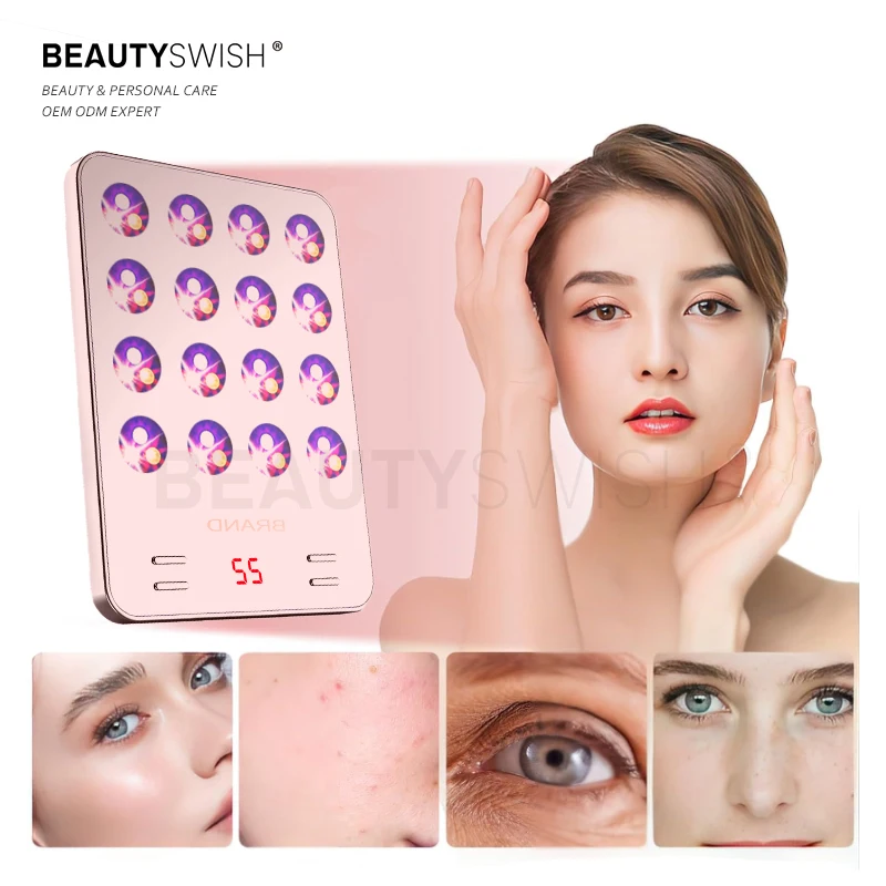 Home use portable beauty device skin rejuvenation Photon LED red light therapy with mirror
