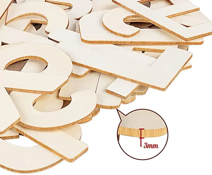 China Wholesale High Quality Unfinished Wood Letters for Painting Wall Decor wooden alphabet craft letters