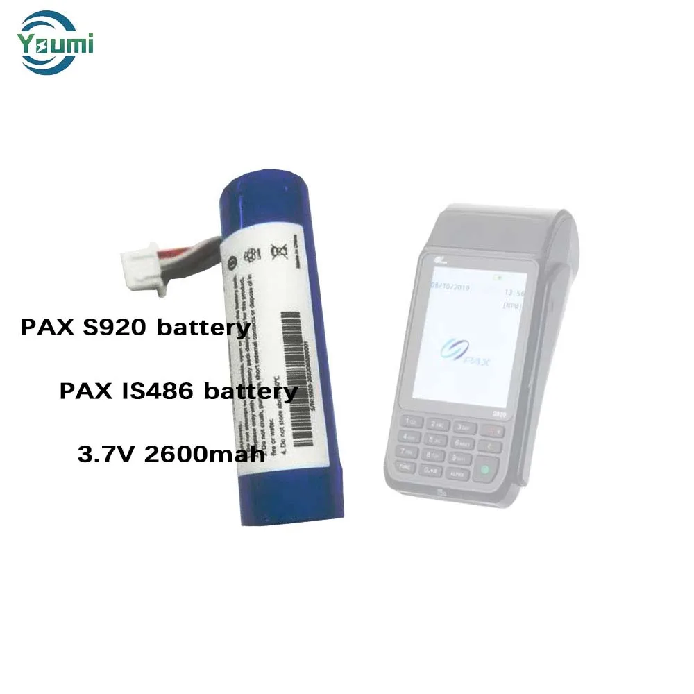 Payment Terminal battery IS486 3.7V2600mAh rechargeable replacement for S920 Li-ion batteries IS1112  battery
