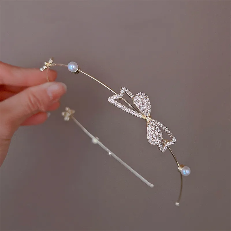 Luxury Girl Hairband Rhinestone Bow Women Headband Bridal Wedding Hair Accessories