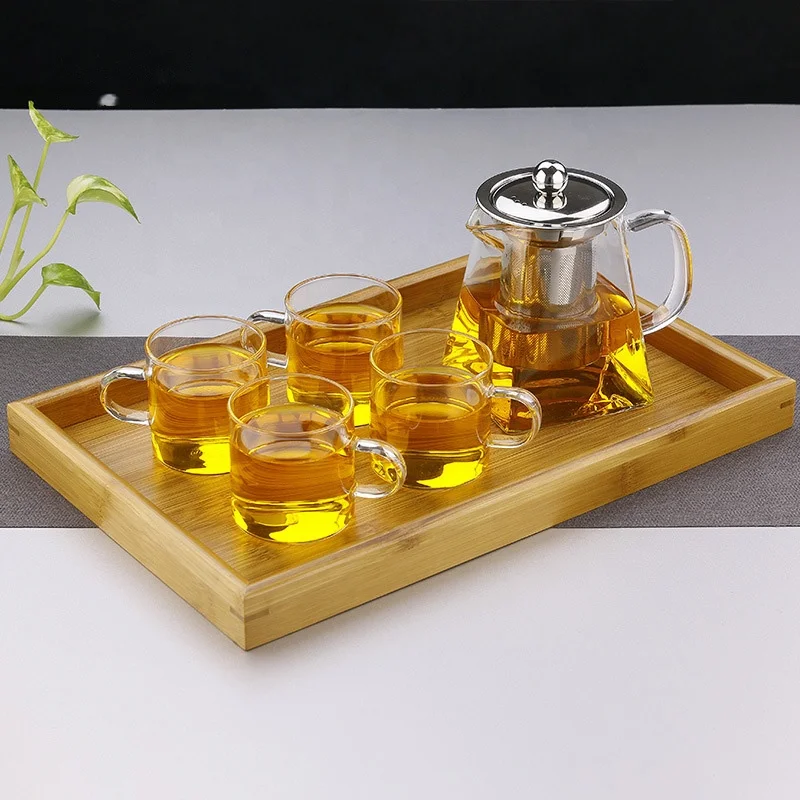 
550ml/20OZ Borosilicate Glass Teapot Heat Resistant Square Glass Teapot With Tea Infuser Filter Flower Tea Pot 