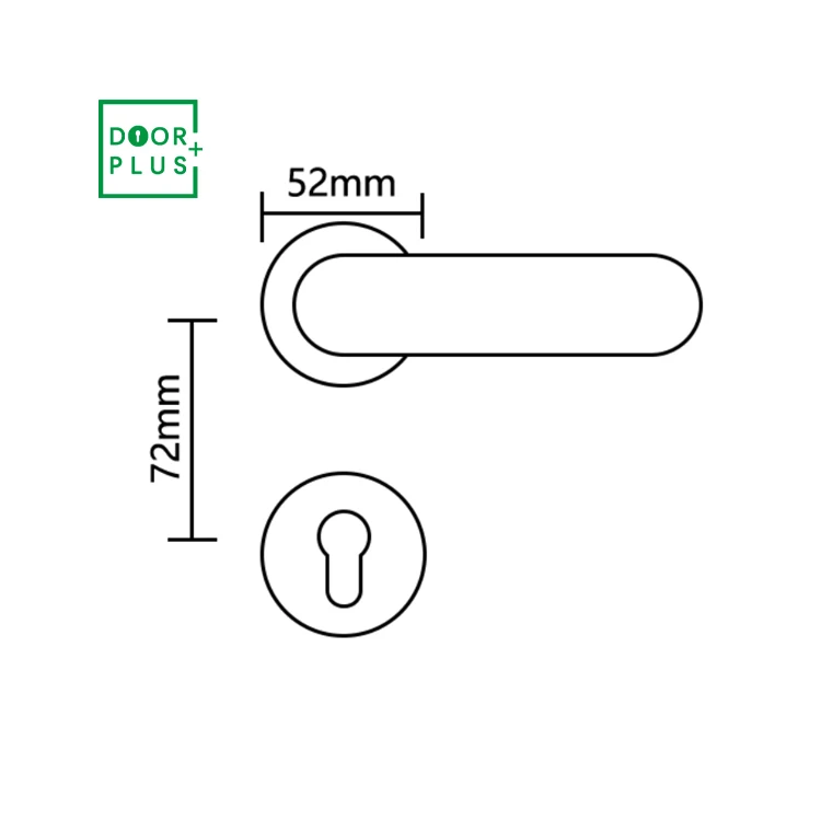 Doorplus Modern Simple Round Door Handles With Lock Interior Door For Bathroom Bedroom Door Hardware