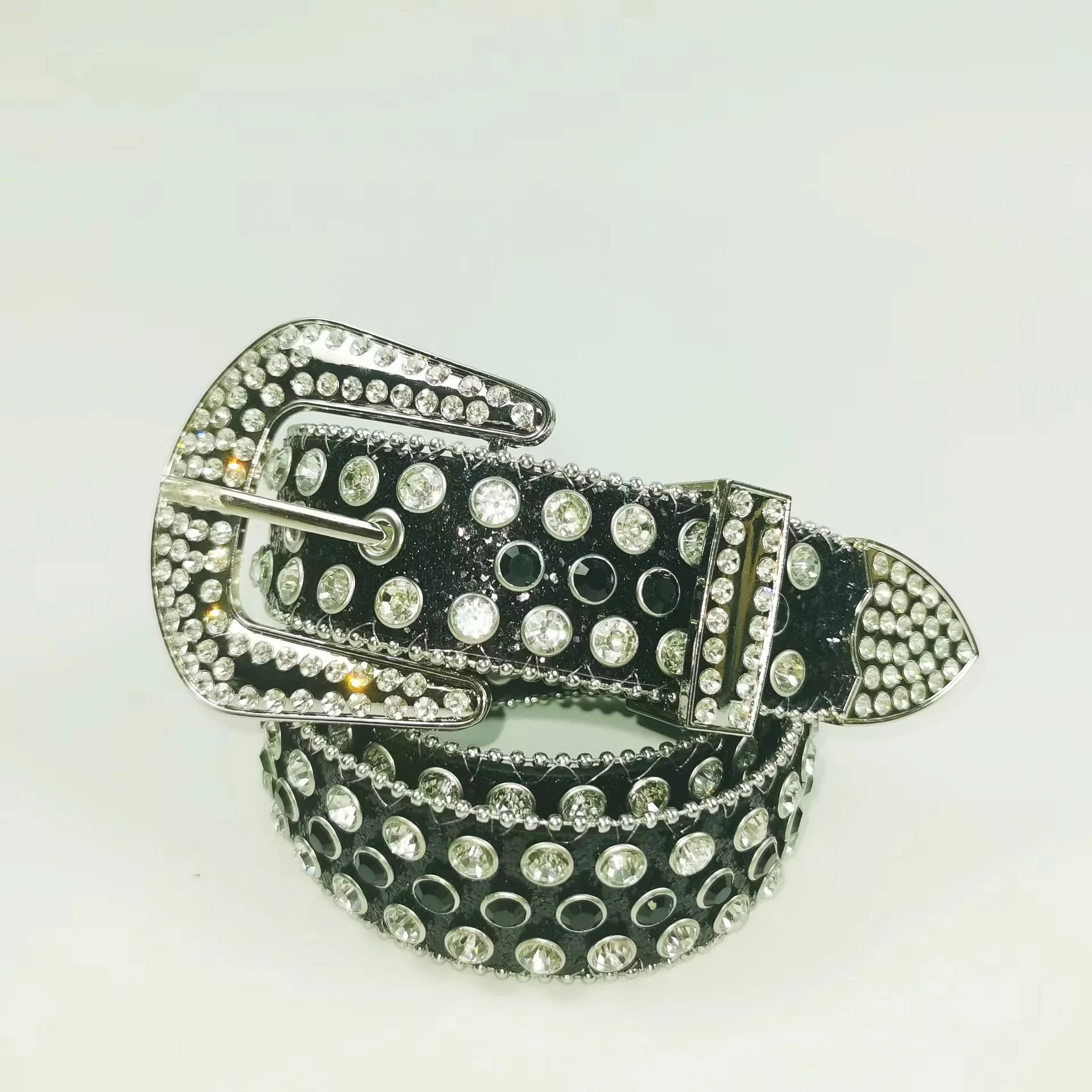 Luxury Western Rhinestone Belt Diamond Buckle High Quality Leather Fashion Crystal Jeans Belt For Women