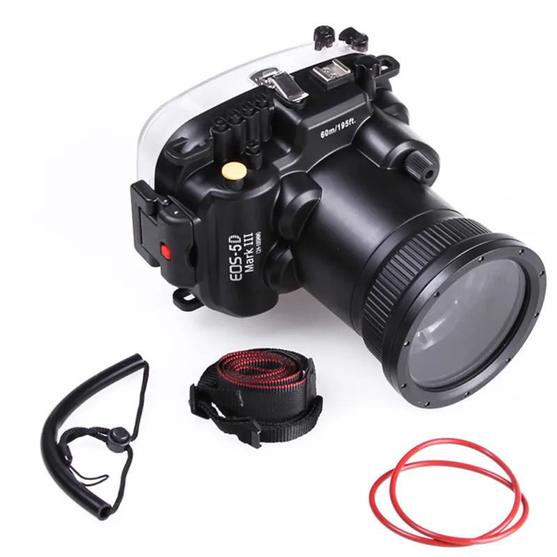 60 meters 197ft Underwater Waterproof Housing Diving Camera Case for Canon 5D Mark III 24-105mm Lens Or 24-70mm mark I 5D3