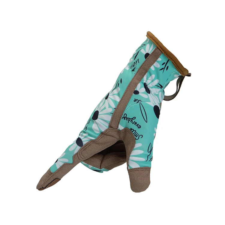 Fashion Floral Printing Labor Work Gloves Synthetic Leather Gloves Garden Work Gloves