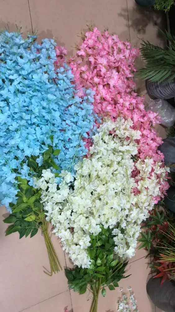 artificial hanging wisteria flowering plants of natur decorations for home decor backdrop wedding bridal flower vine