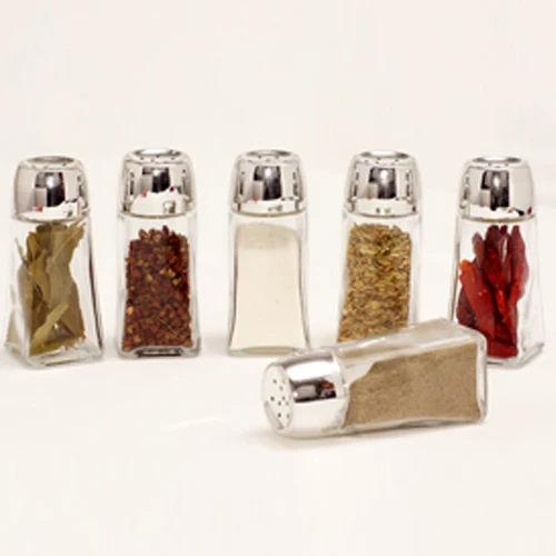 
glass spice jar set with stainless steel packing gift box 