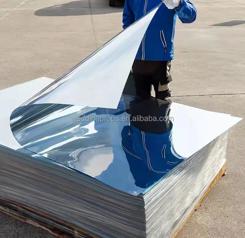 Wedding Stage Decoration Floor Silver Gold Acrylic Mirror Sheet