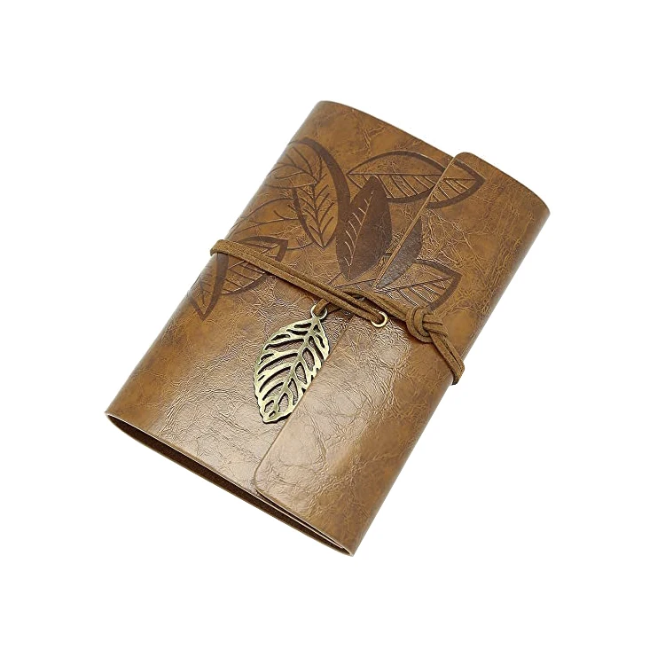 Cute slim leather Loose Leaf Binder Journal Diary Notebook pocket book A6