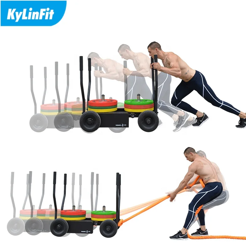 Профессиональный тренажерный зал силовой Утяжелитель Танк сани автомобиль с колесиком