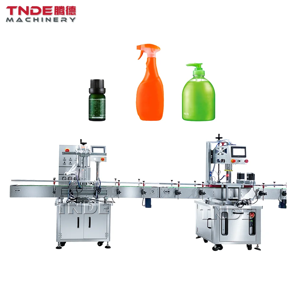 High Quality Magnetic Pump Automatic 4 Nozzles Laundry Detergent Hand Sanitizer Shampoo Small Bottle Liquid Filling Capping Mach