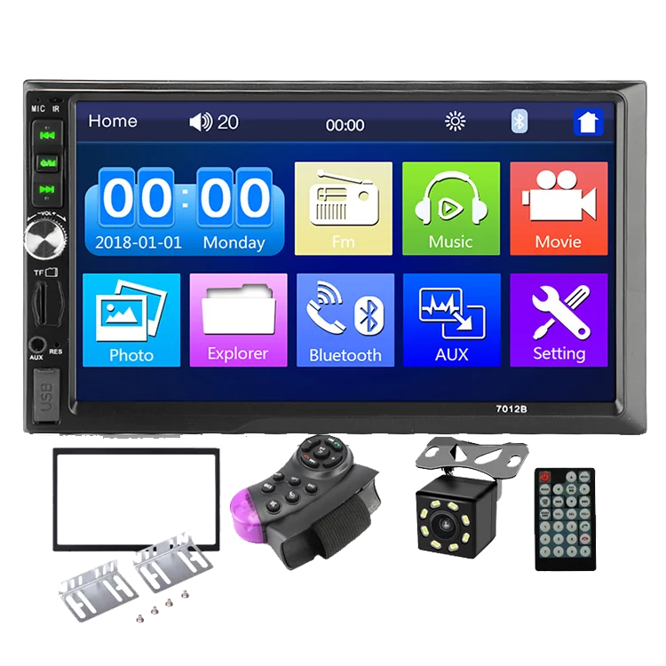 7012B Радио 7 дюймов TFT сенсорный экран стерео BT MP5 MP3 музыкальный плеер 2 Din Автомобильный FM Вход AUX USB автомобильный мультимедийный
