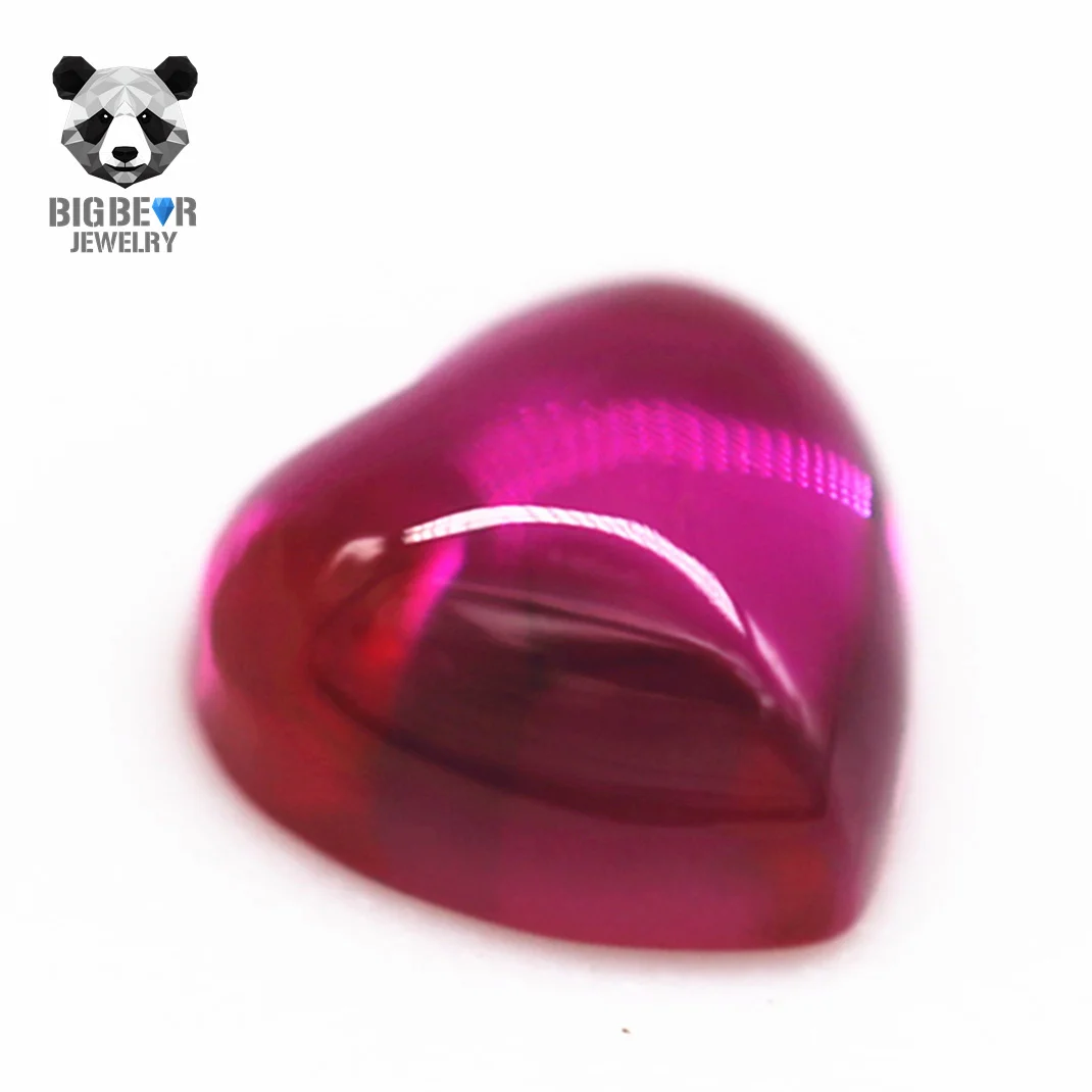 Фабрика Wuzhou сердце плоский кабошон вырезанный 5 # рубиновый корунд рассыпной камень синтетический