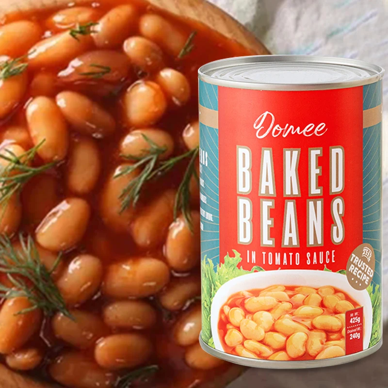 DOMEE Low Price Tasty Canned Baked Beans in Tomato Sauce High Quality Canned Food