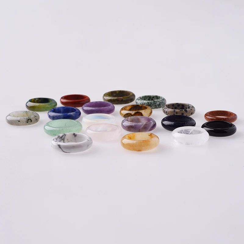 Wholesale Crystal Rings High Quality Natural Crystal Healing Stone Crystal Rings Gifts for Loved Ones