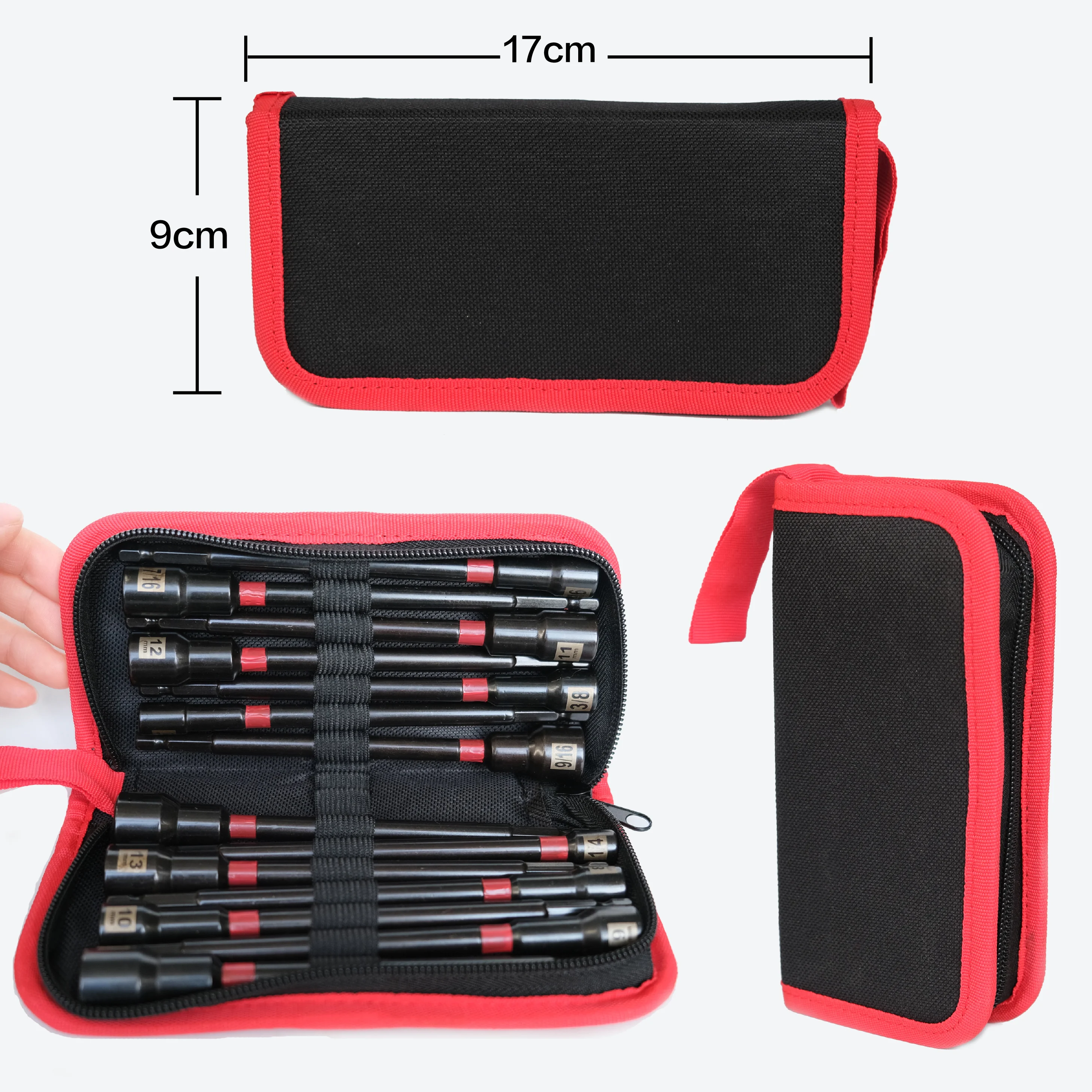 14 Pcs Power Nut Driver Set Impact Grade Magnetic Nut Setters 1/4Inch Hex Shank 150MM