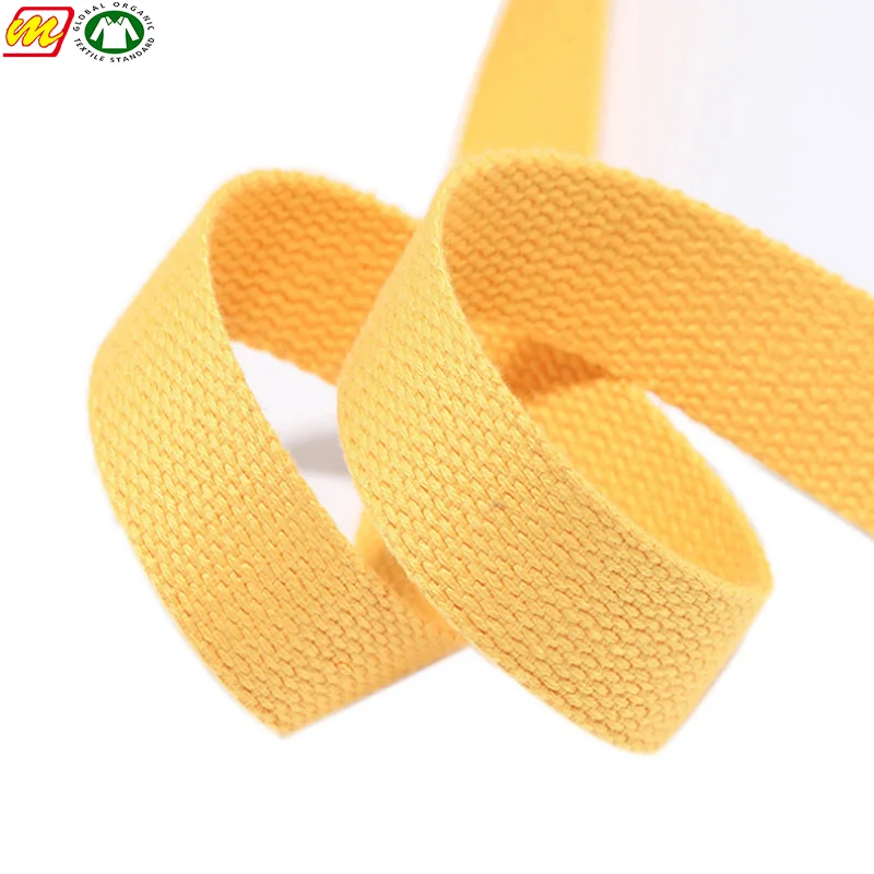 Eco-friendly and non-toxic cotton plain printed webbing