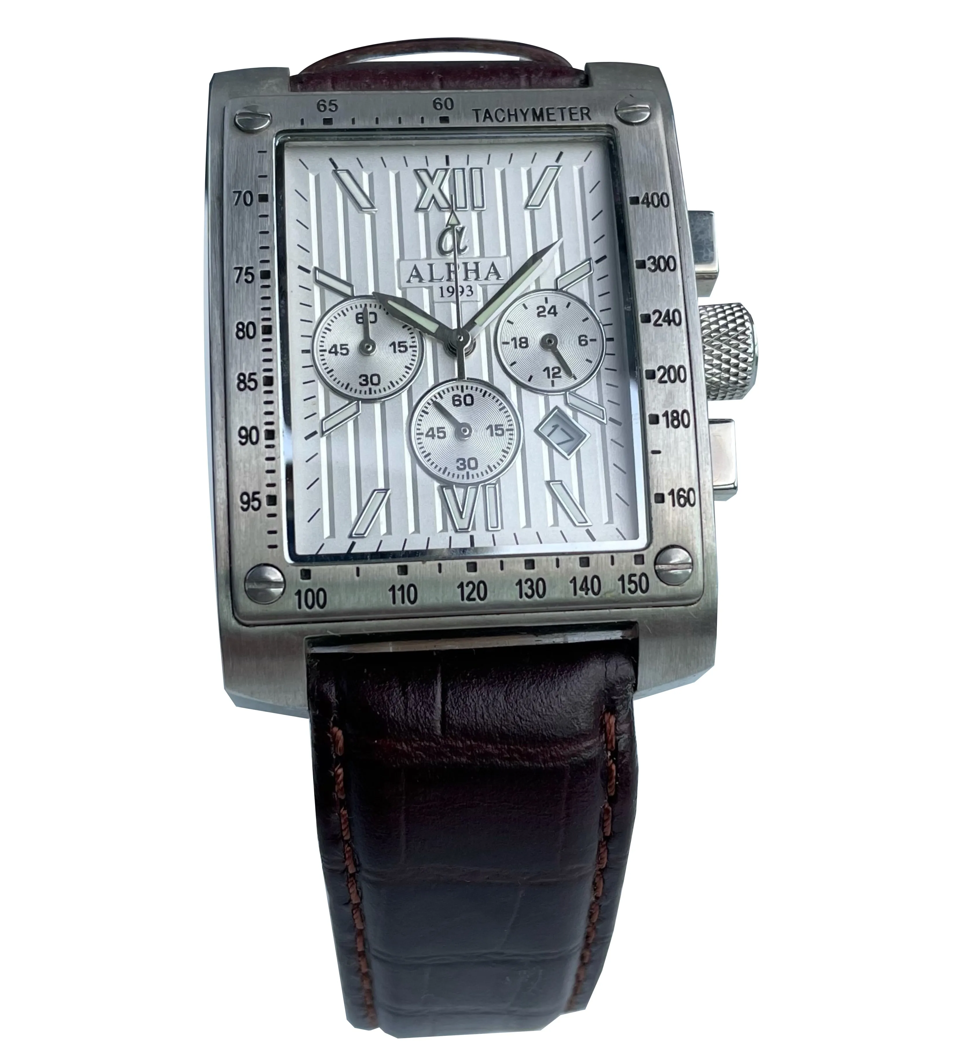 High Quality Luxurious Genuine Leather Band Rectangle Male Quartz Watch For Collection