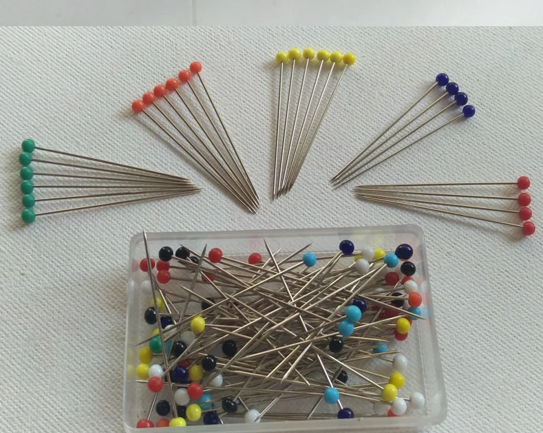 38mm glass head pin in plastic storage 100pcs