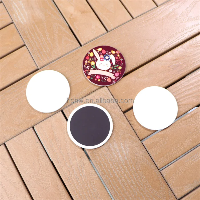 MDFSUB in stock 2mm round shape Sublimation Magnet Blanks Photo Printable plastic blank Sublimation Fridge Magnet