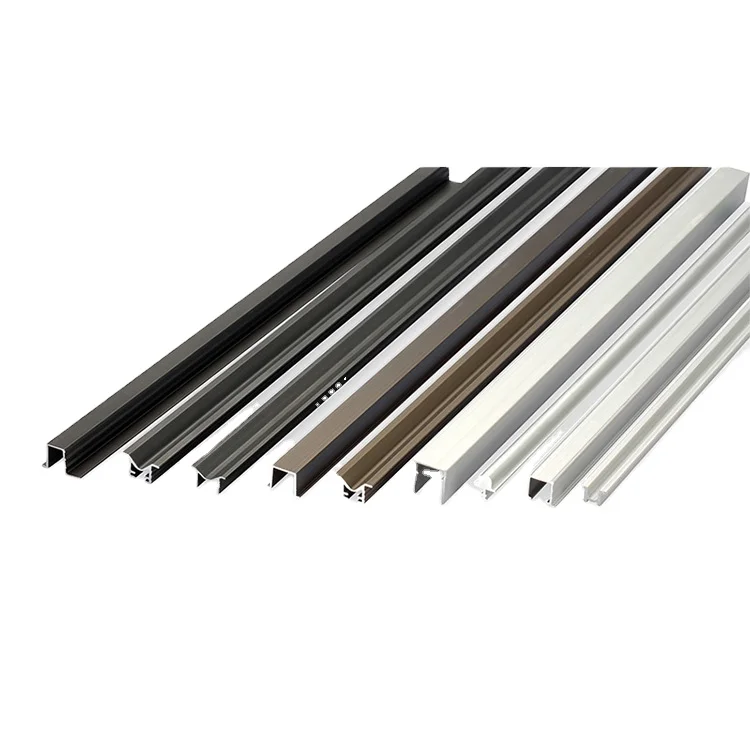 New Aluminum Profile Hanging Sliding Door Roller Aluminum Sliding Wood Door Upper and Lower Track