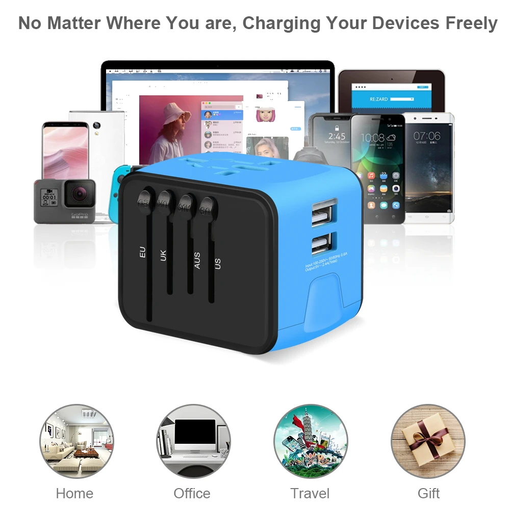 Travel item multi purpose promotional business gift item usb travel adaptor corporate gifts travel over the world business gift