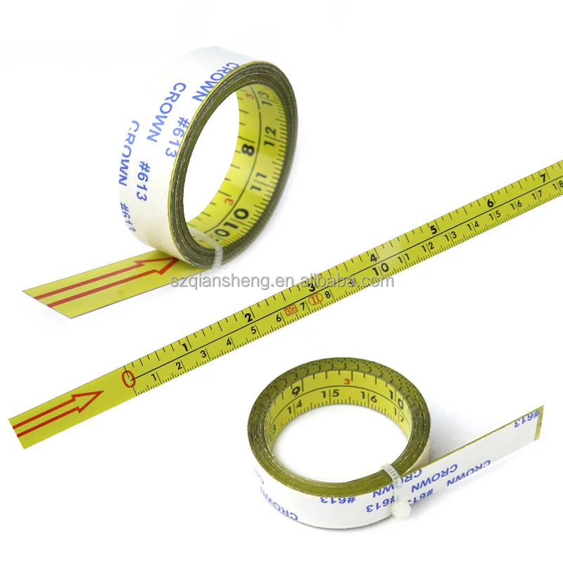 Miter Track Tape Measure with Adhesive Backing Metric Inch Scale Ruler for Woodworking Table Saw T Track Measurement
