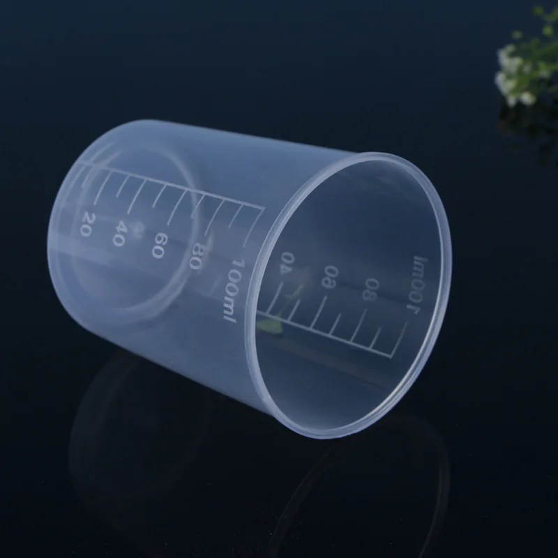 Plastic PP 100ml measuring cup, measure jar container for cooking, cosmetic dispensing, lab use
