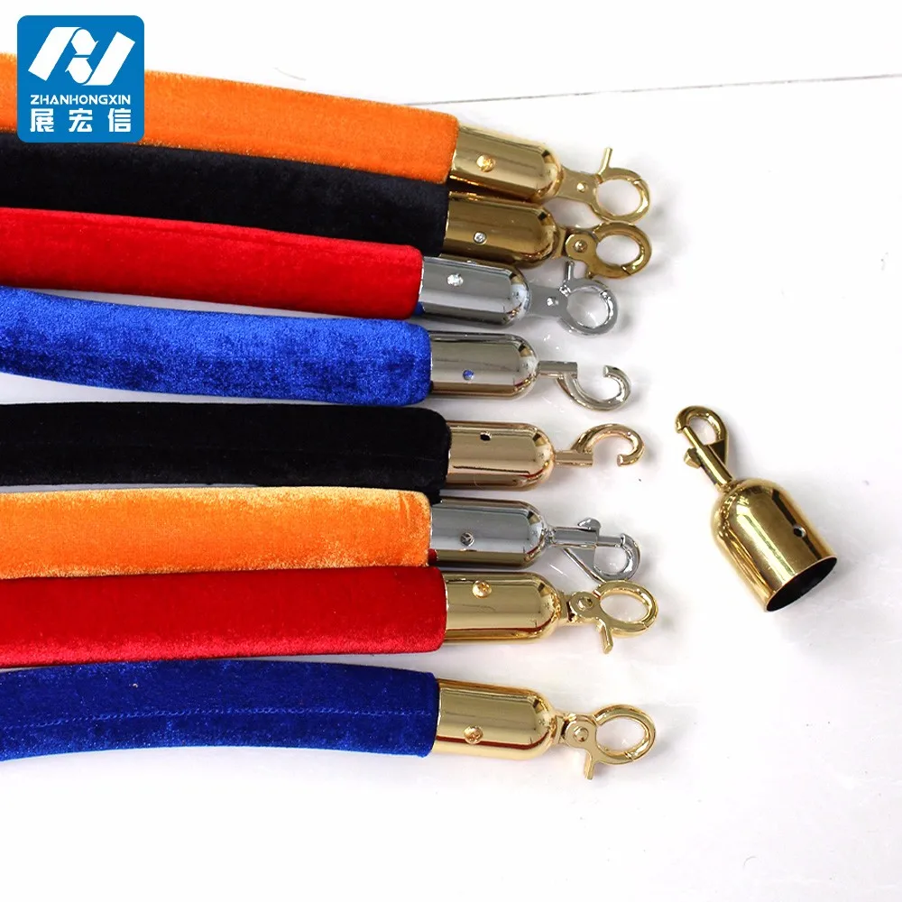 Ropes Stanchions for Crowd Control 1.5m Red Velvet Rope for Crowd Control Rope Barrier