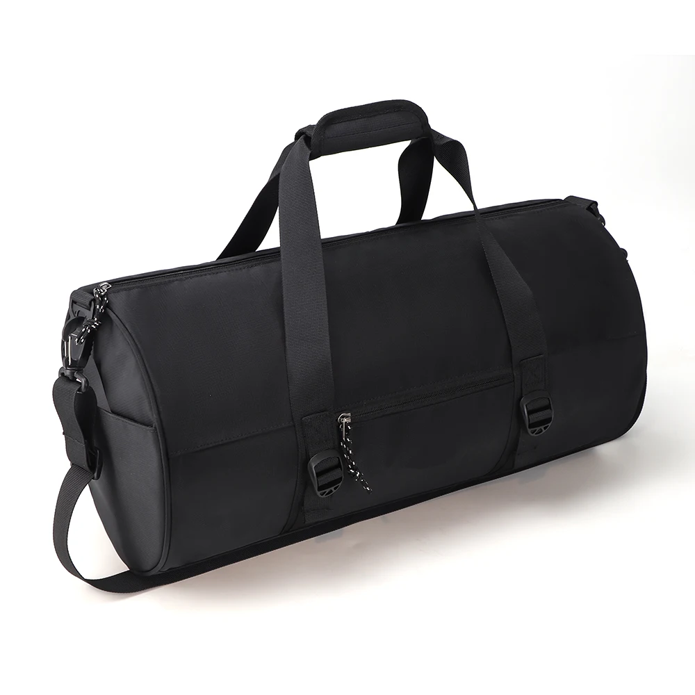 Wholesale Nylon Sport Duffel Bag Waterproof Gym Bag with Shoe Compartment Red Black Weekend blank Travel Bag Custom Logo