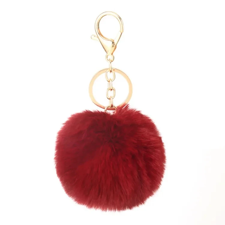 Multicolor Fur Ball Keychains Pompom Bulk Furball Puffballs Key Chains