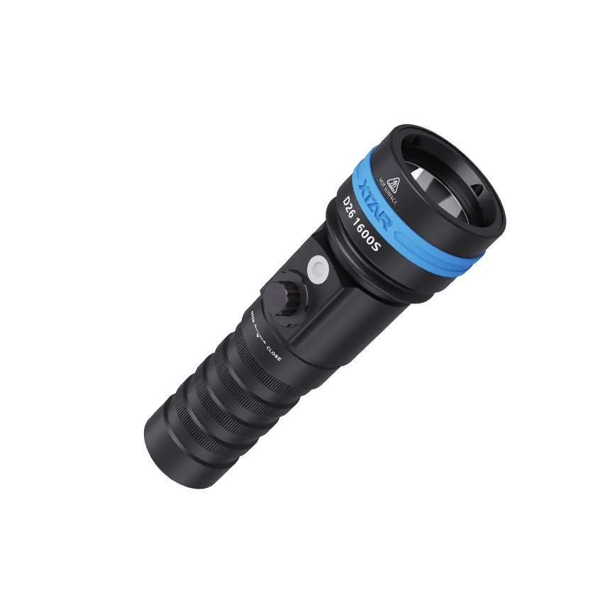 D26 1600 Lumens Powerful Underwater 100 Meters Scubadiving Led Dive Light Hand Lamp Battery Swimming Diving Flashlight Torch