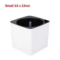 Automatic Self-Watering Potted Plant Flower Pot with Water Level Indicator Desktop Rectangular Planter for Balcony Office Decor