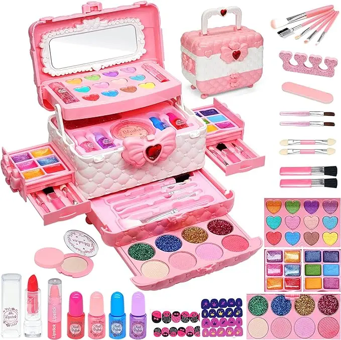 Washable Non ToxicToddlers Pretend Cosmetic Kids Makeup Kit for Girl