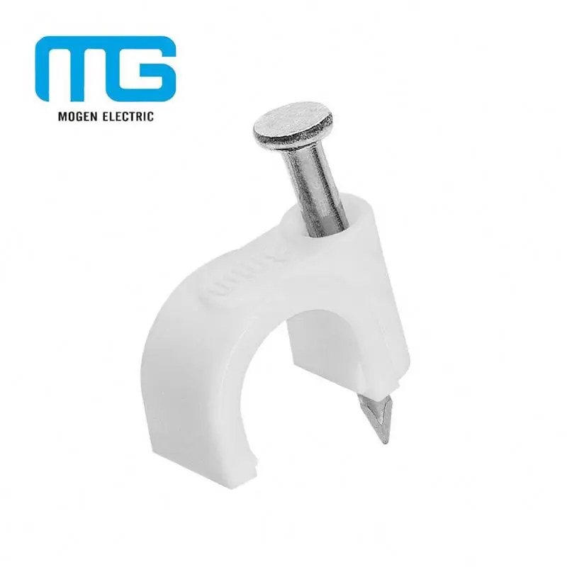 Plastic Square Wall Cable Clips With Concrete Nails Available
