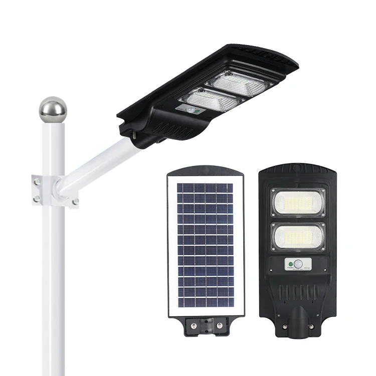 Новое поступление, уличный водонепроницаемый датчик движения Ip67 30 60 90 120 Вт, встроенный все в одном светодиодный уличный фонарь на солнечной батарее