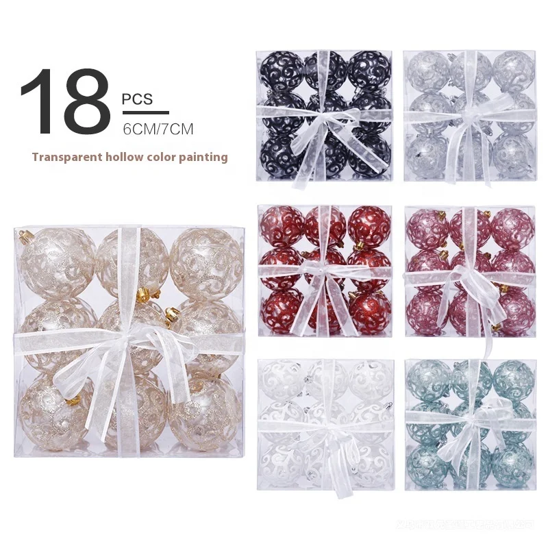 Factory Wholesale 7cm Transparent Eco-Friendly Christmas Ball Ornaments Home Party Hanging Clear Plastic Ball Pendant