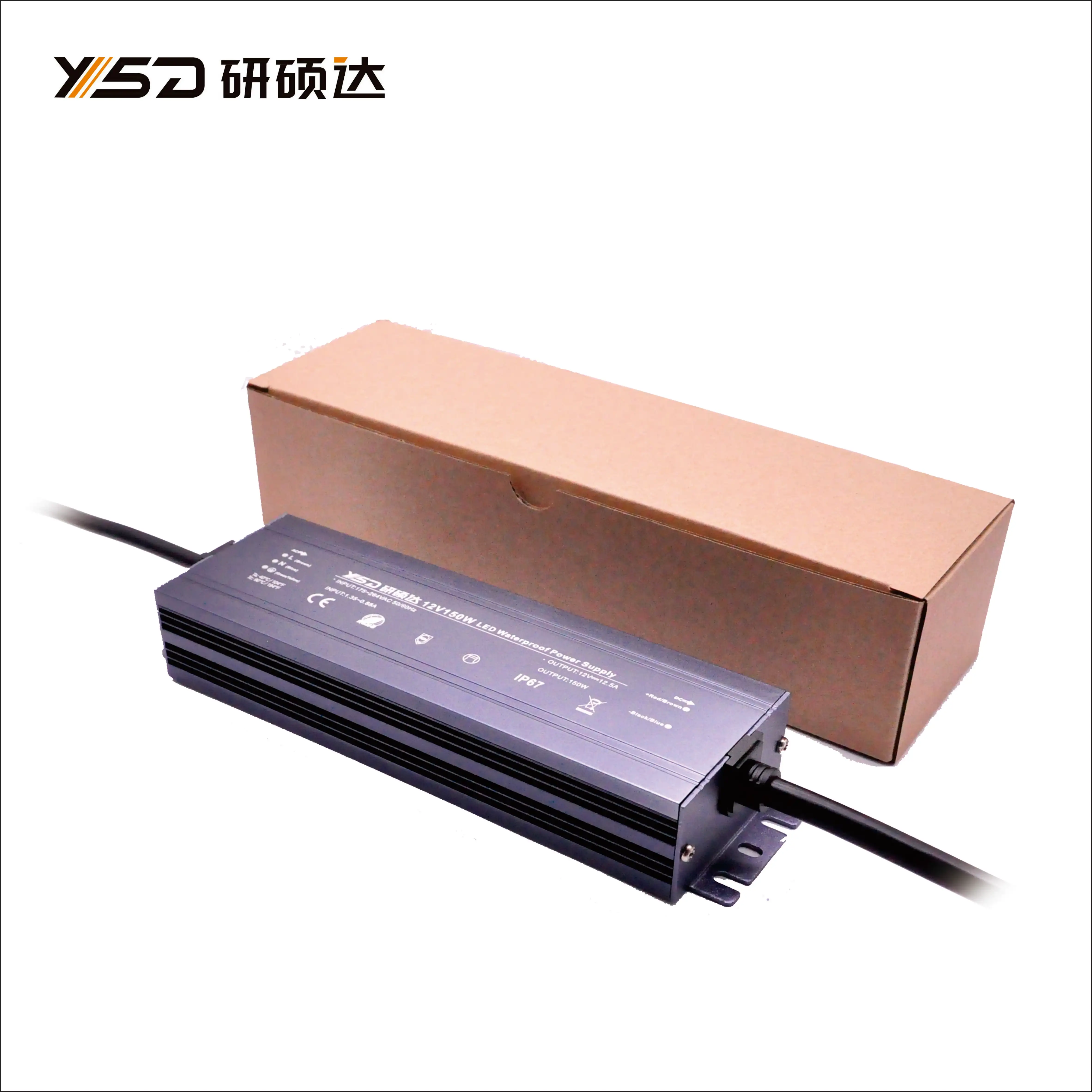 200w IP67 арматурных хомутов YSD светодио дный драйвер утвержеденный европейскими стандартами по ограничению на использование опасных материалов в производстве электрического ac dc адаптер 110/220v ac/dc 12v 24v блок питания 16.7a д