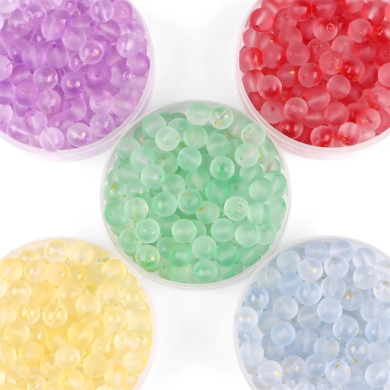 BBD227 Glass Bead Transparent Frosted Gold Powder Bicolor Beads Accessories Jewelry For Diy Bracelet Necklace Making Supplies