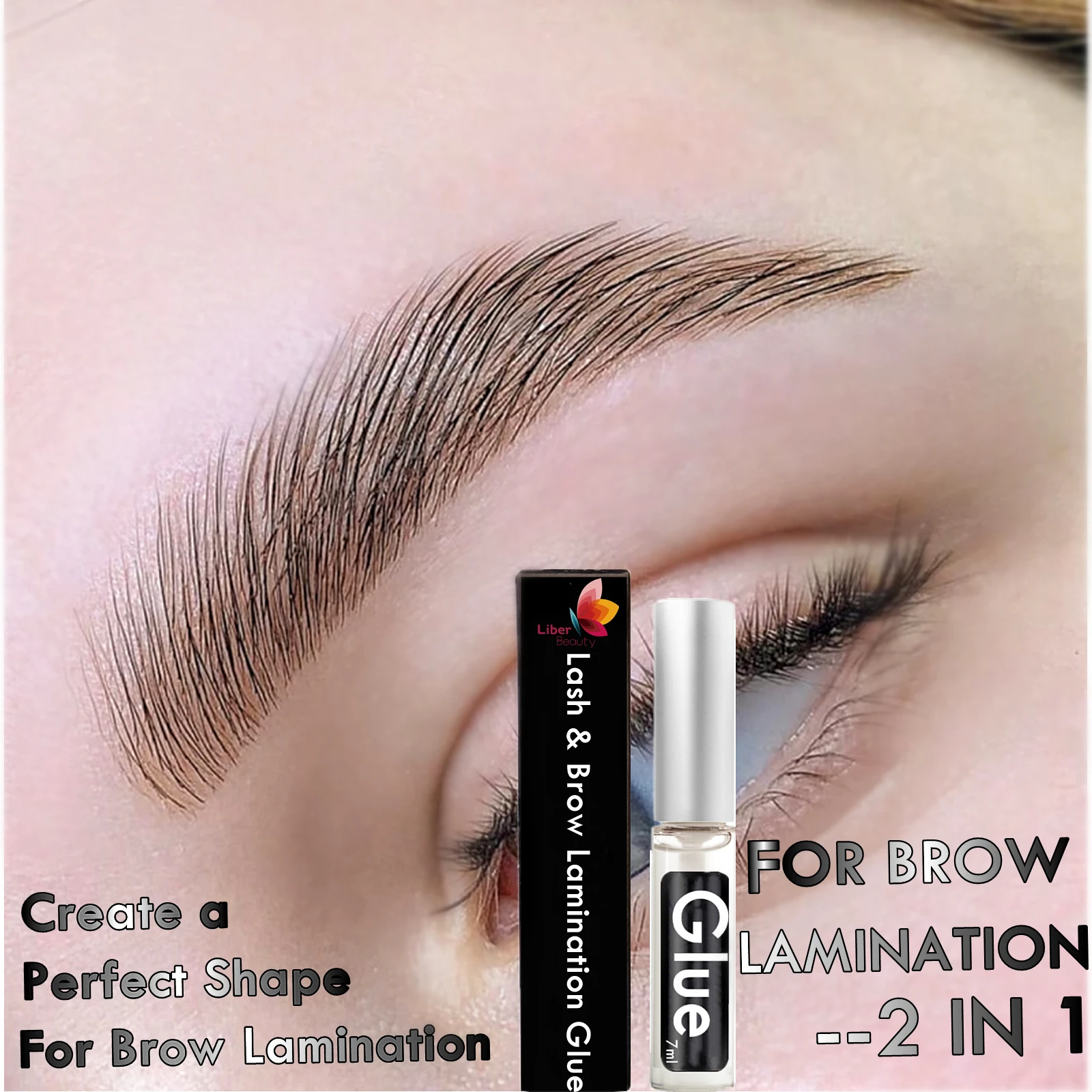 Strong Lash Lift Glue for Eyelash Perm Water-based Brow Lamination Adhesive, Odor-free & Latex Free, Keep Lashes and Brow Stable