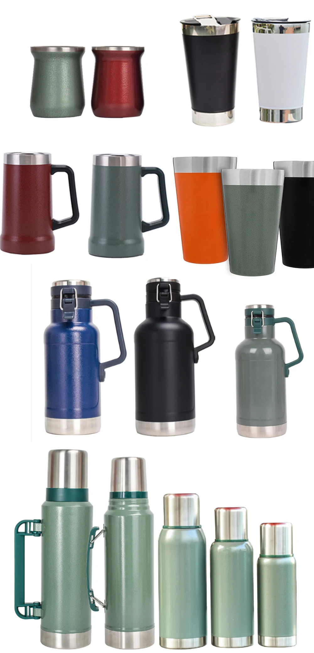  1.9L/64OZ Wholesale 18/8 double wall thermos bottle stainless steel Beer Growler with