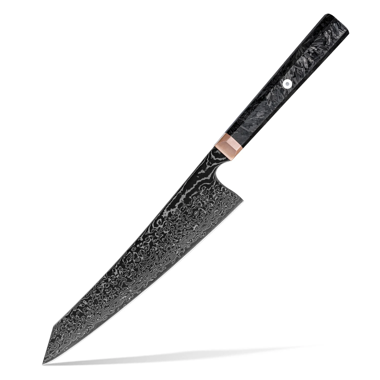 8.2 inch Professional 67 Layers Damascus Steel Japanese Cooper Kitchen Kiritsuke Chef Knife Cutting Cooking Carbon Fiber Handle